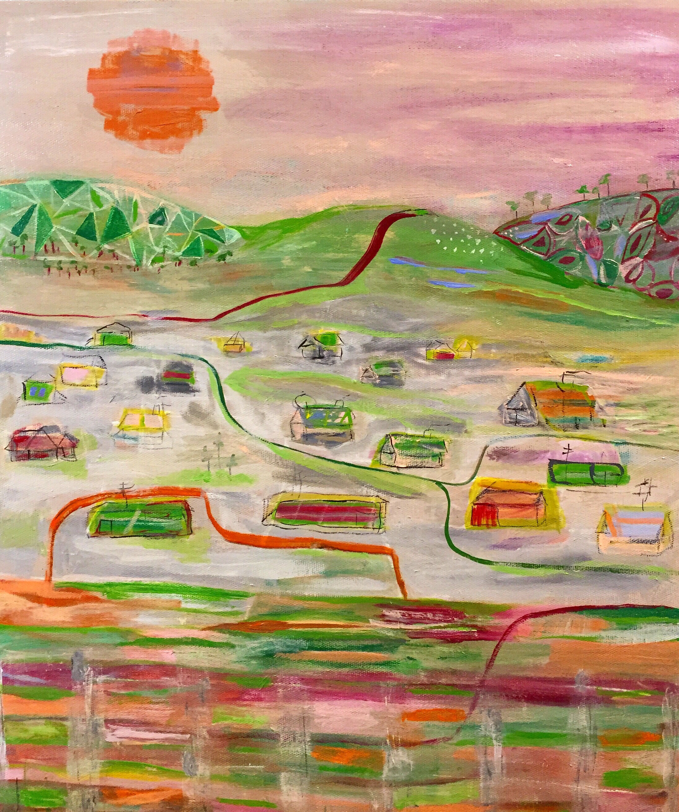 'Car Trip', Acrylic on Canvas, Private Collection, Wollongong Hospital.