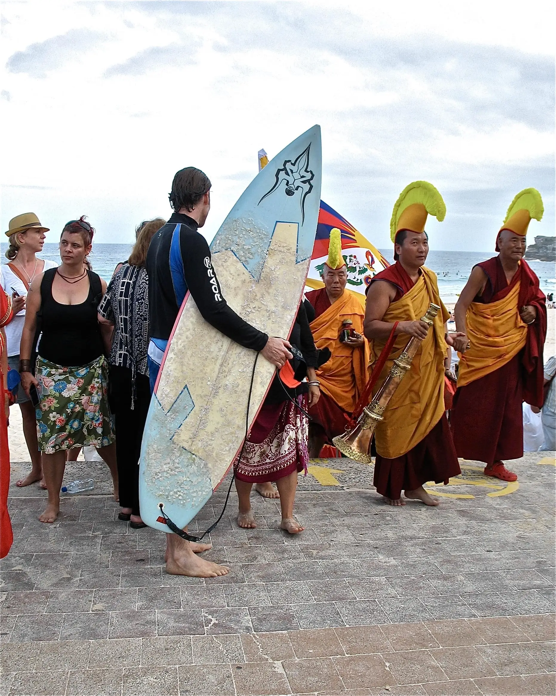 Surfer and the Monks