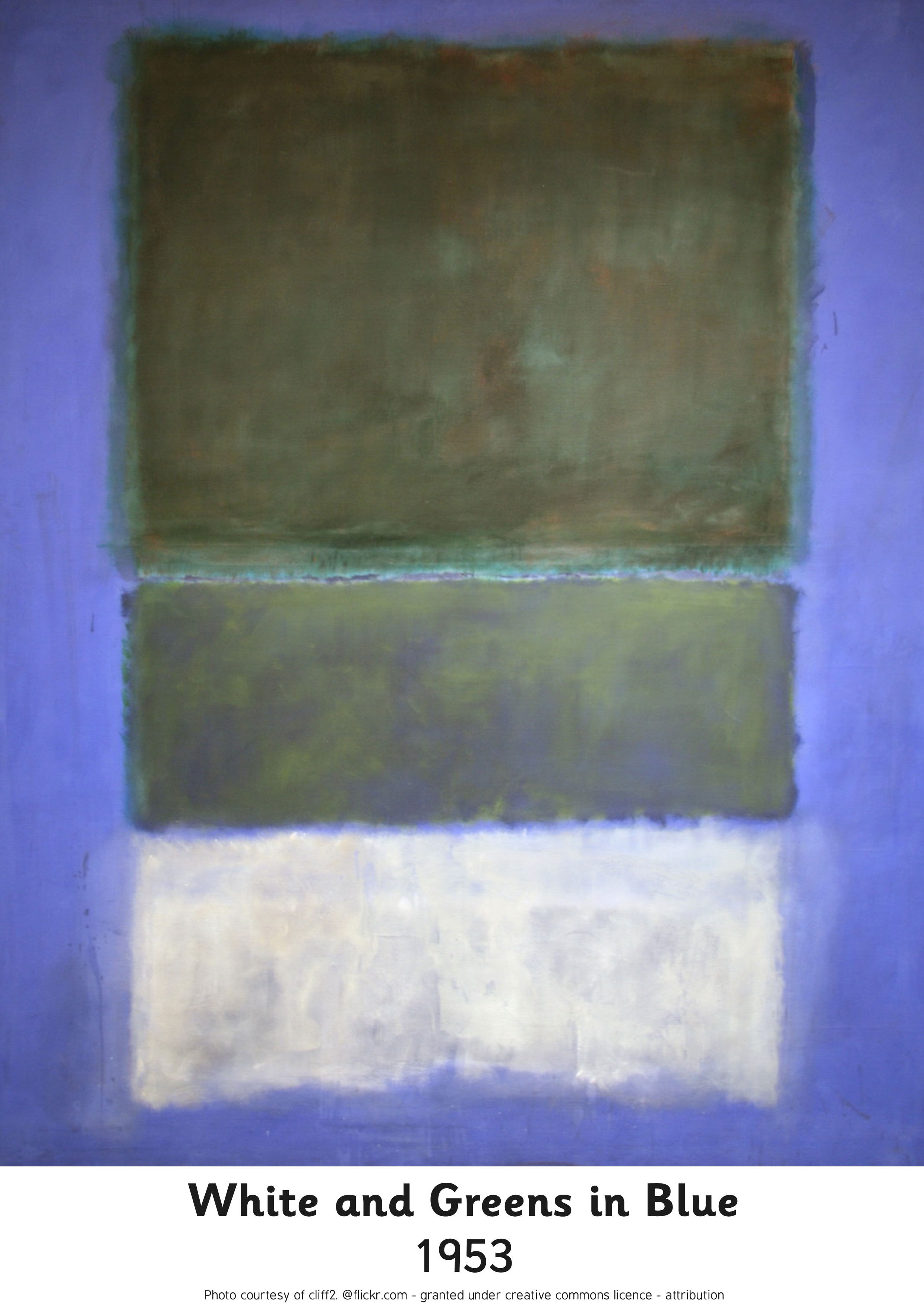 Mark Rothko, White and Greens in Blue, 1953