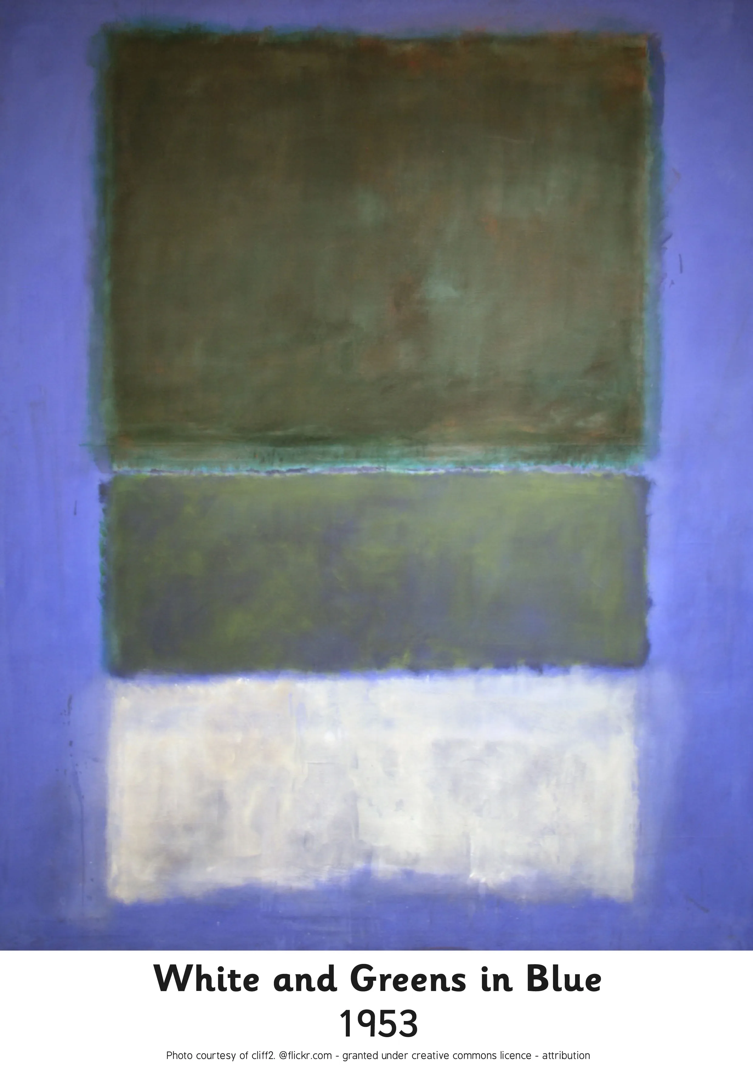 Mark Rothko, White and Greens in Blue, 1953